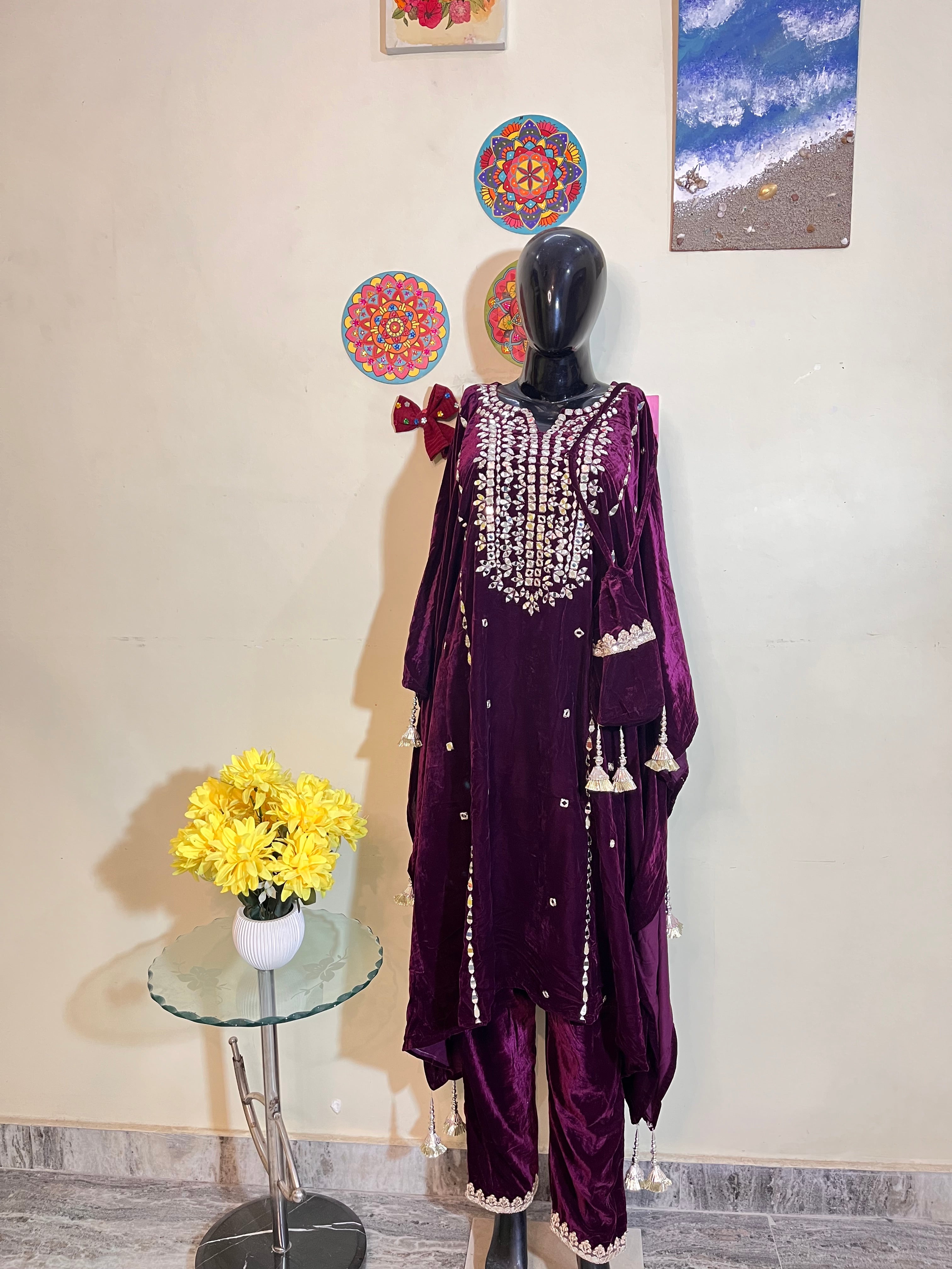 Trendy winter kaftan style coord set