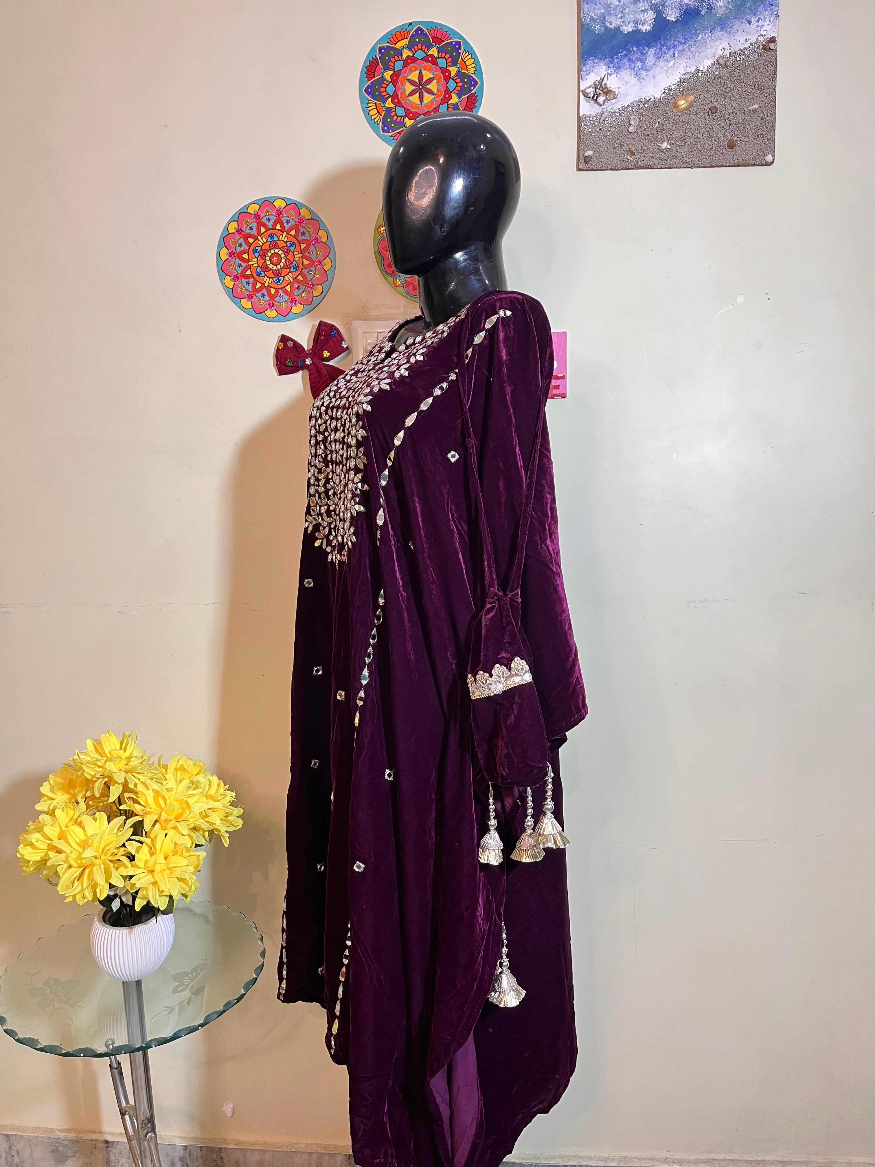 Trendy winter kaftan style coord set