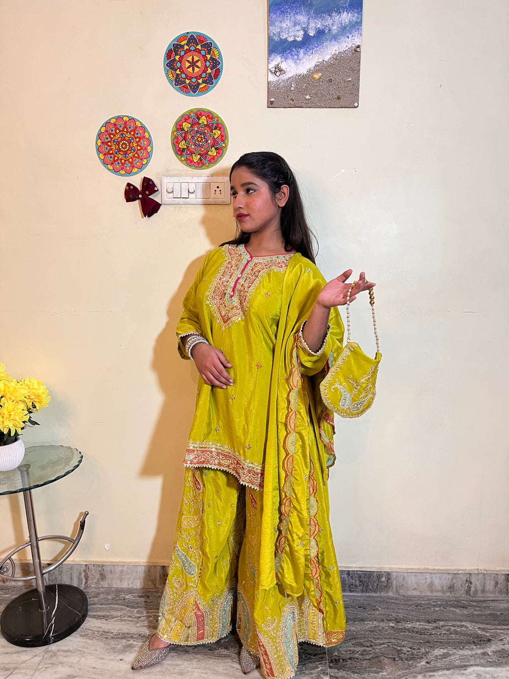 Women’s kurta set with wide leg bottoms