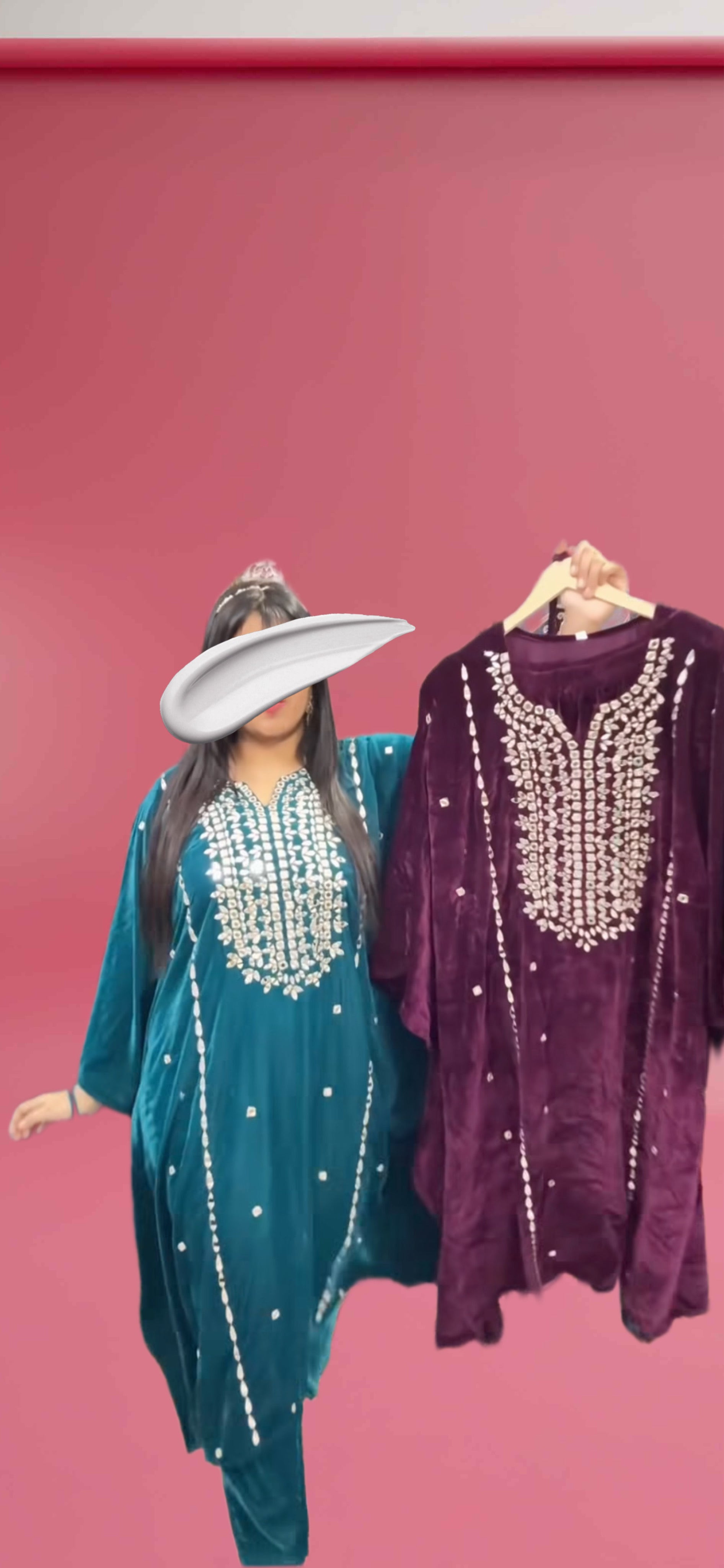 Trendy winter kaftan style coord set