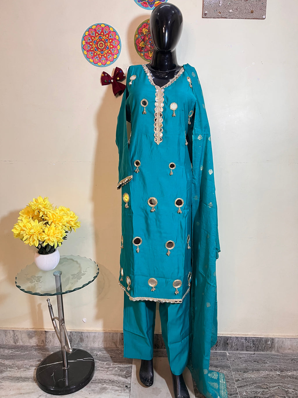 Classy women’s kurta set with bottoms and dupatta