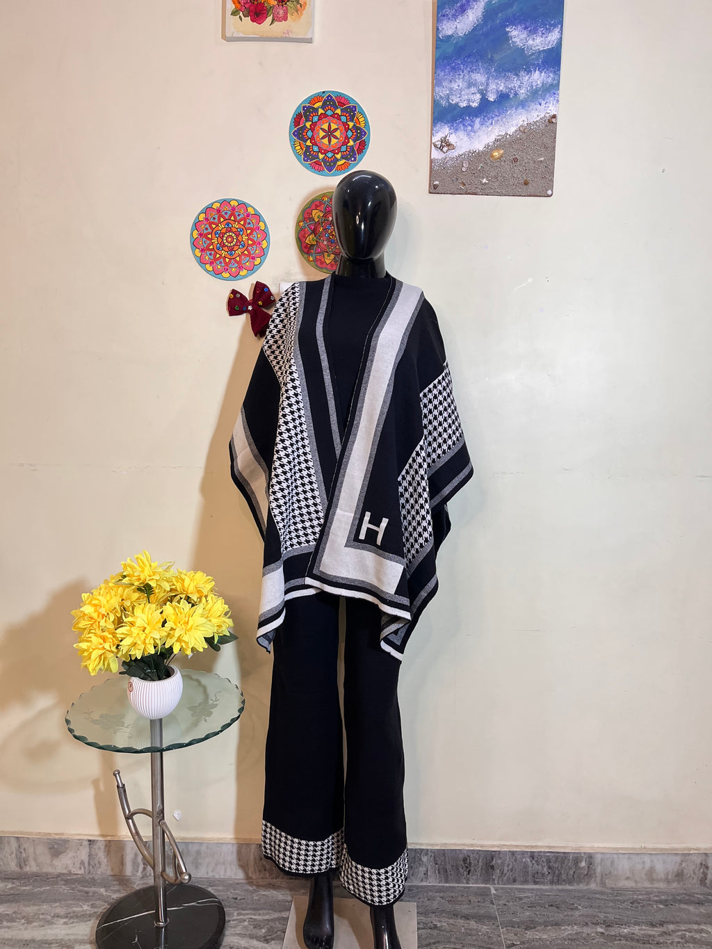 Trendy woollen co-ord sets with detachable scarf