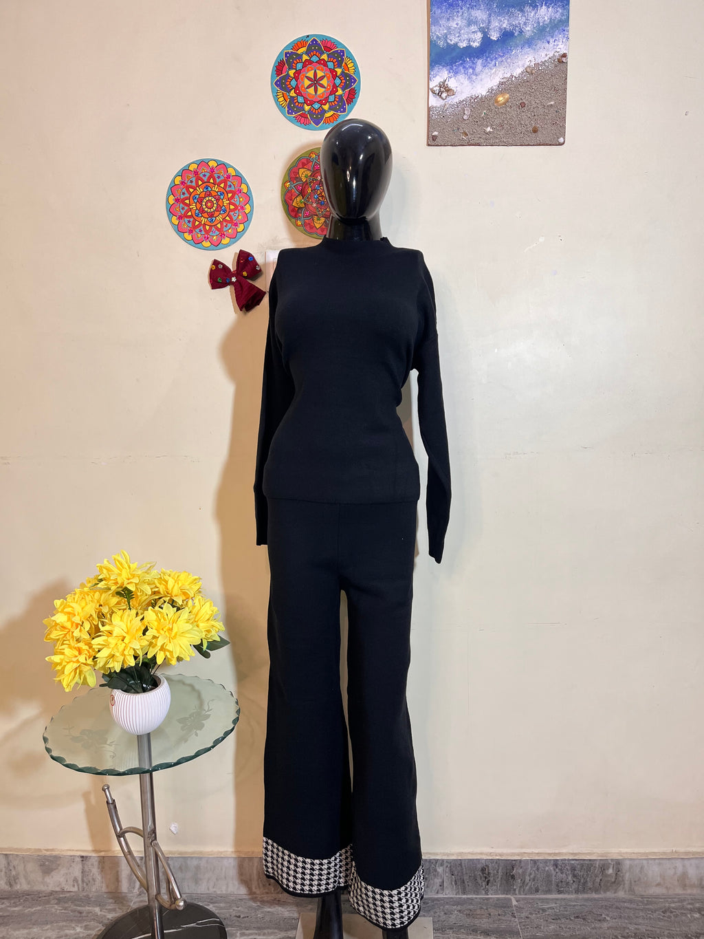 Trendy woollen co-ord sets with detachable scarf