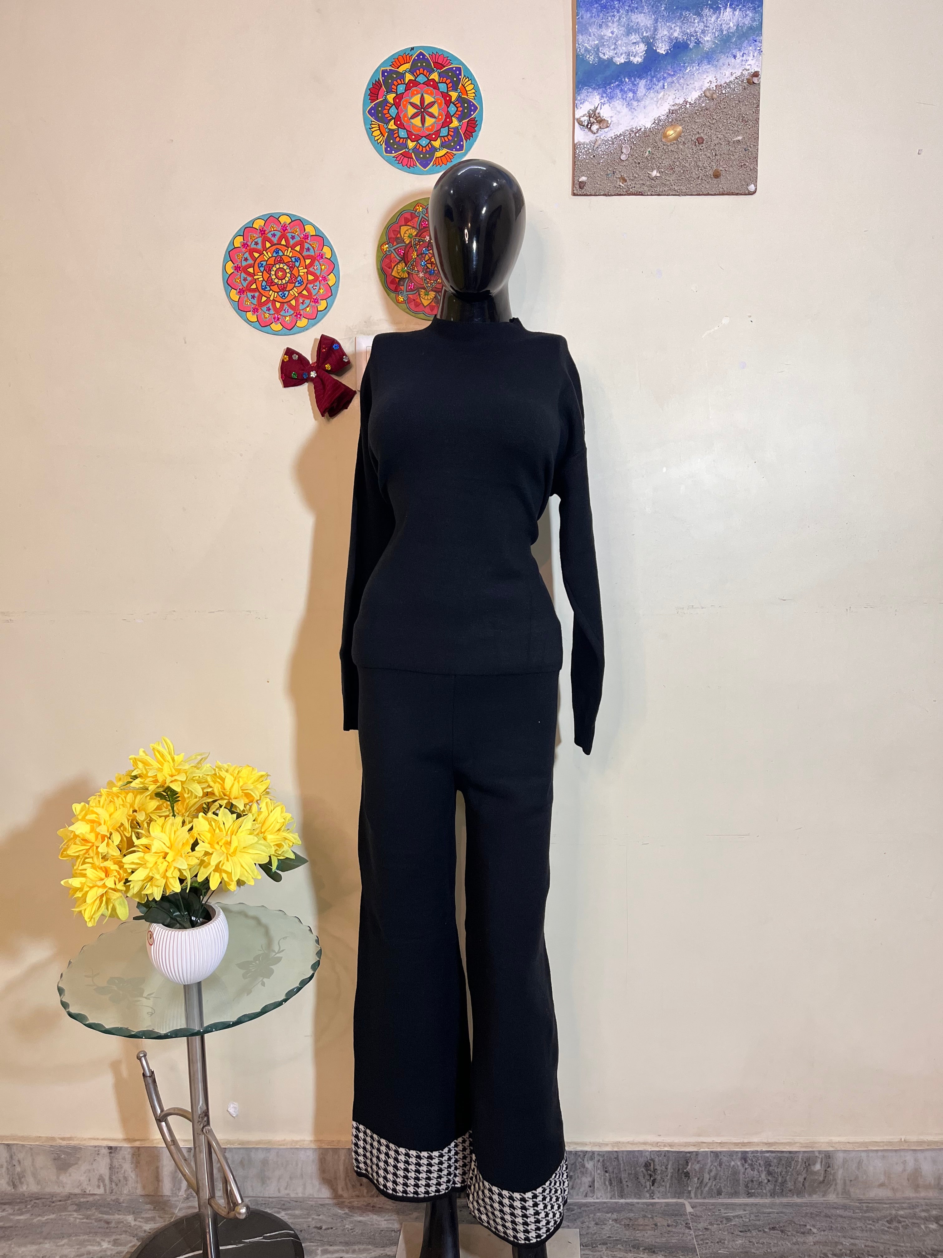 Trendy woollen co-ord sets with detachable scarf