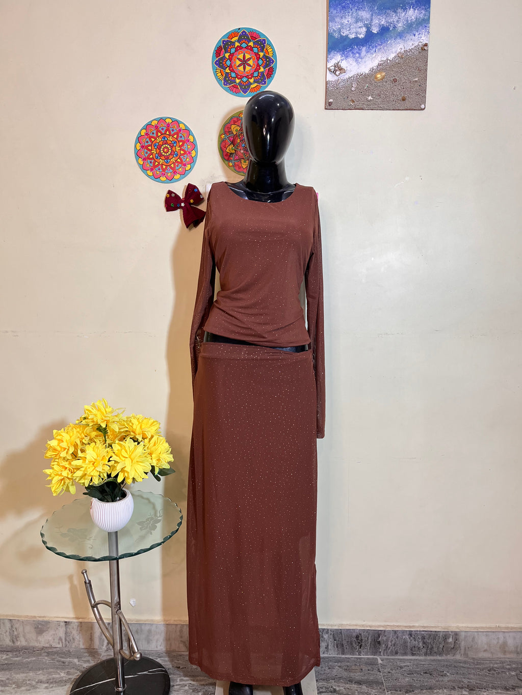 Trendy women’s western skirt Top coord set
