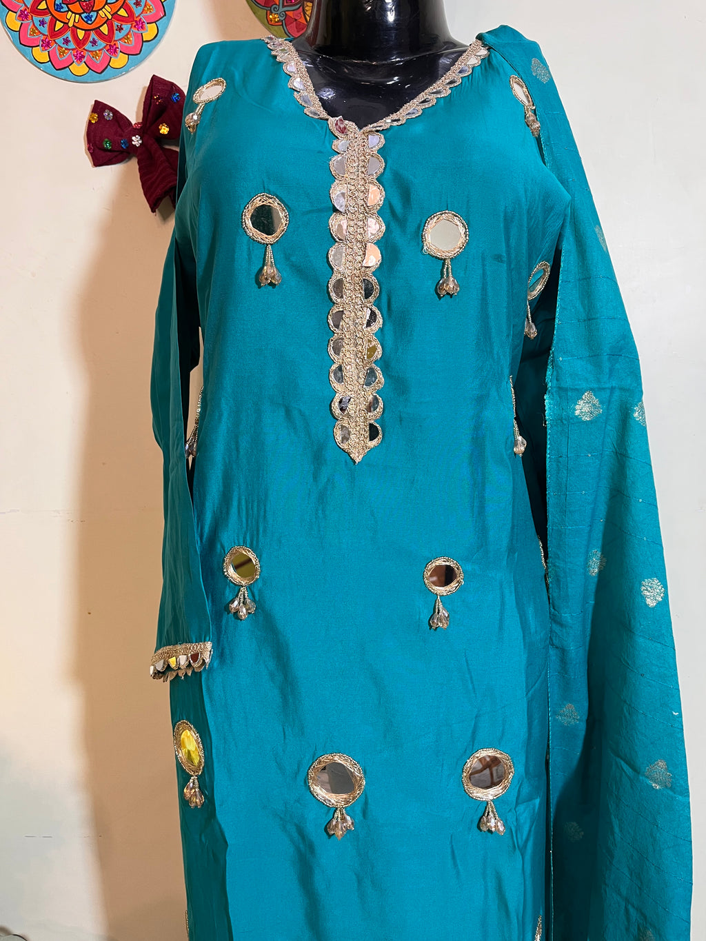 Classy women’s kurta set with bottoms and dupatta