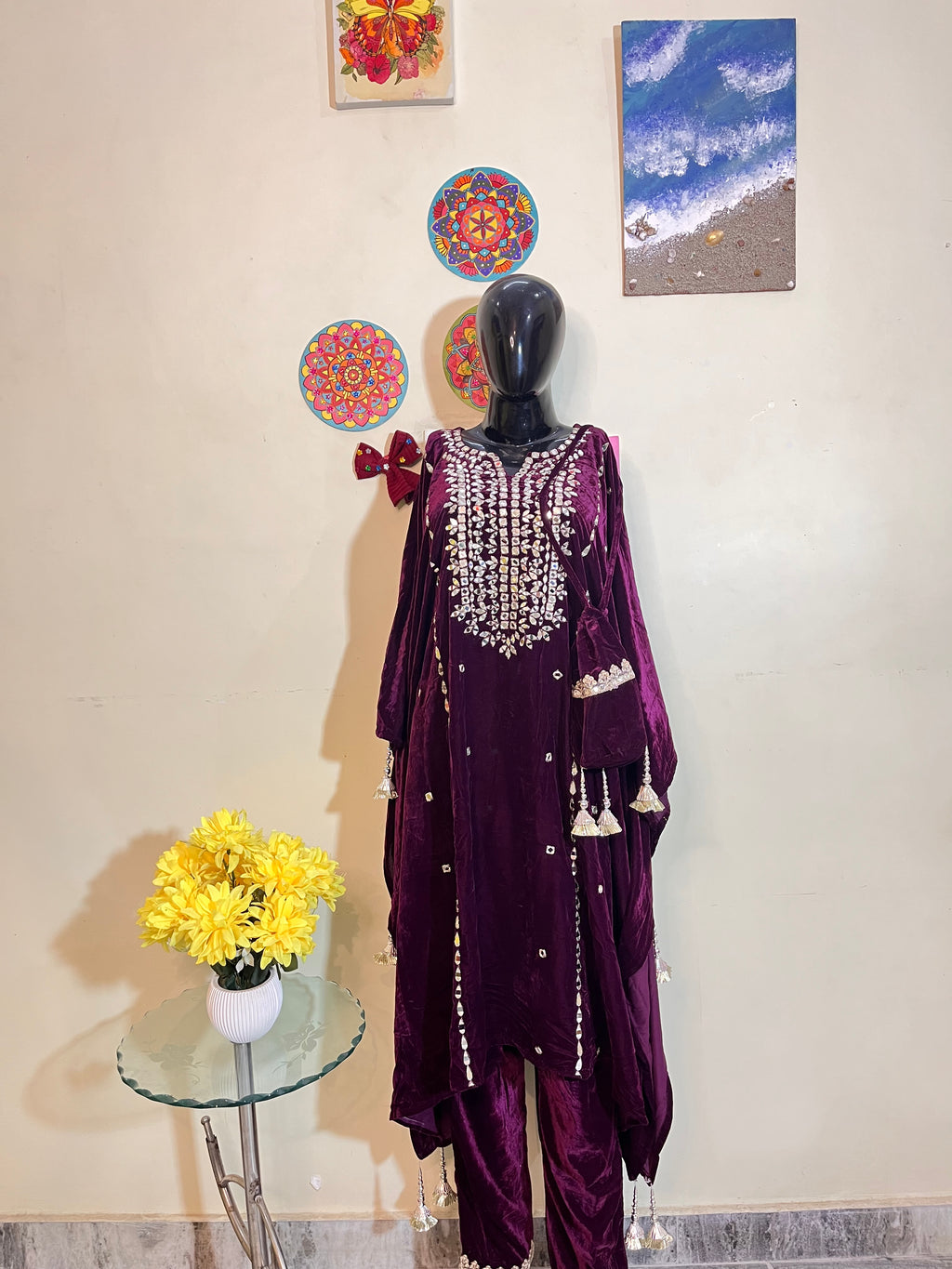 Trendy winter kaftan style coord set